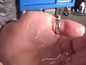 Hot Latina Shemale cumming in her Hand and eating it