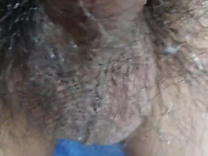 Hairy asian tranny balls and cock