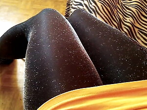 Sparkly tights and diamand high heels