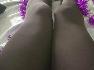 Sissy legs in black leggings