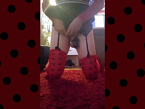 Sissy Joslin as Ladybird Fucks Big Dildo Anal in Chastity