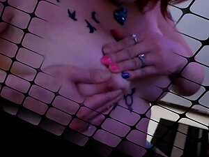 Sinister Sister Milking Her DD Tits & Peek in on Mistress Cy Green Screen Modeling Session XXX 666 23 13