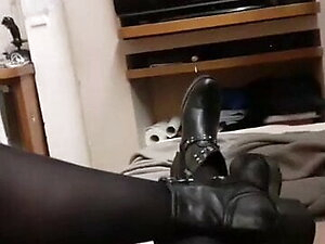 touching in bodysuit pantyhose